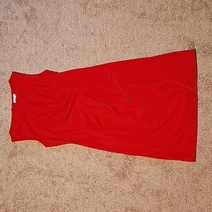 Red Calvin Klein fitted dress